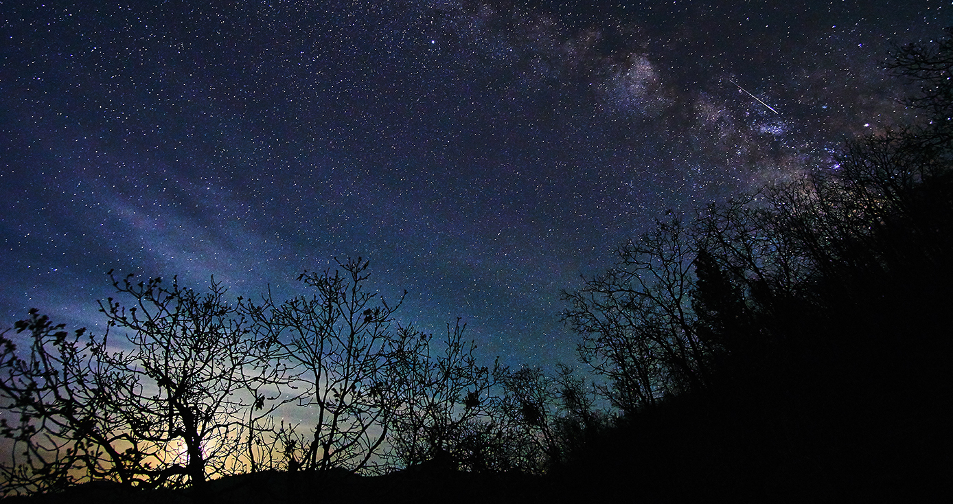 A night sky with stars visible