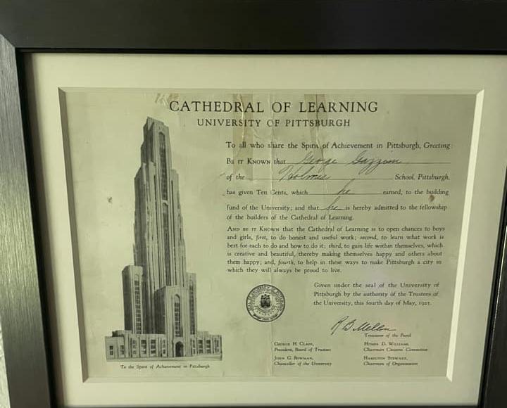 A framed dime certificate