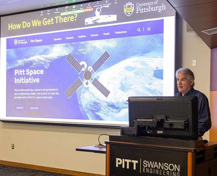 Alan George gives a presentation about Pitt Space