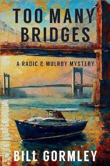 Illustrated book cover featuring a bridge and a boat